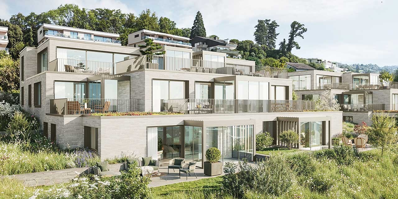 Aussenansicht der Liegenschaft SAVORA in Meilen am Zürichsee bei Tag (Ausschnitt)