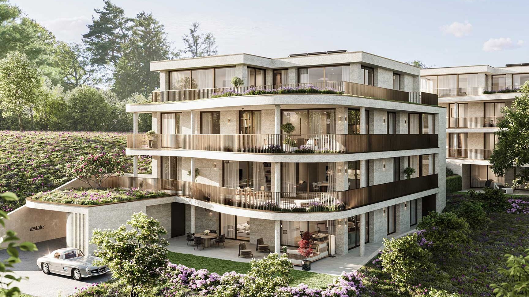 Front view of the GRANDEZZA property in Thalwil, Zurich, by day.