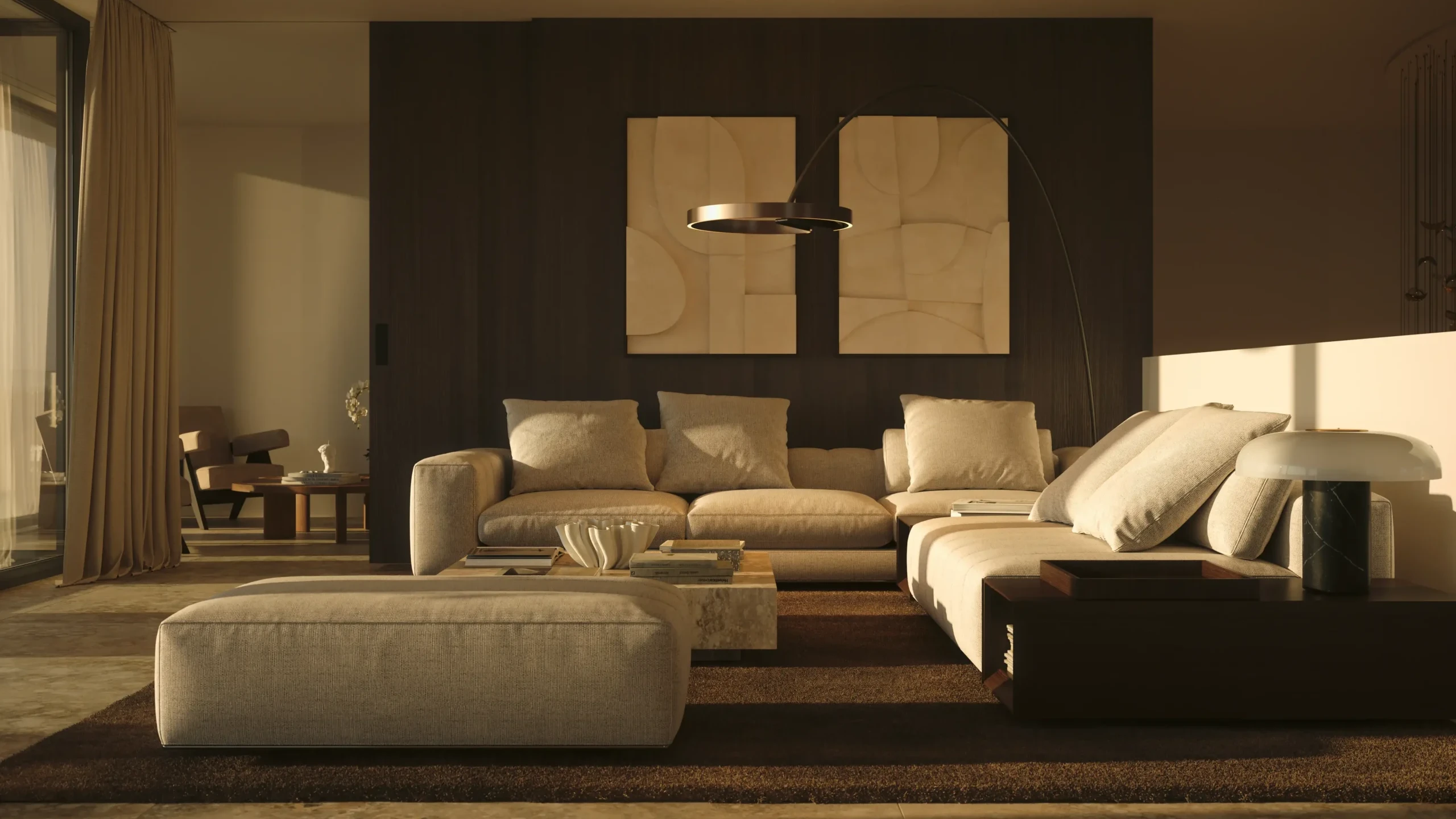 Wohnzimmer der Liegenschaft ICONIC in Oberrieden, Zürich